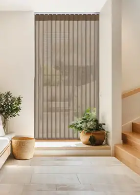 Modern vertical blinds for stylish window shading and privacy.