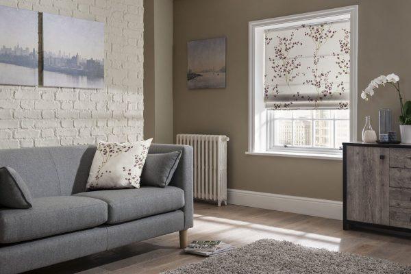 Contemporary window blinds with floral pattern for stylish shading solutions.