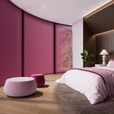 Custom shading solutions by Sovereign Shading Systems in a contemporary bedroom setting.