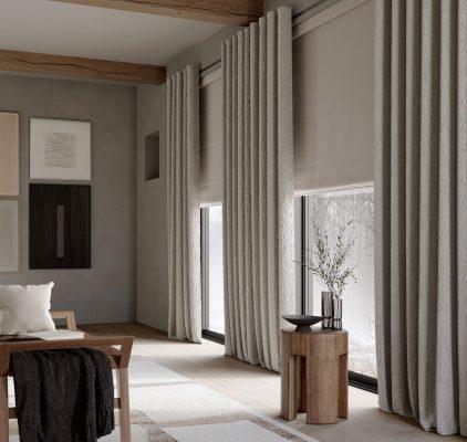 Elegant curtain and shading systems for modern interiors, providing privacy and light control with p.