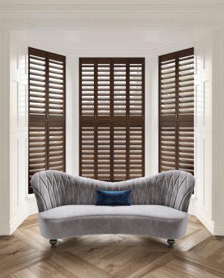 Wooden window shutters for elegant shading solutions by Sovereign Shading Systems.