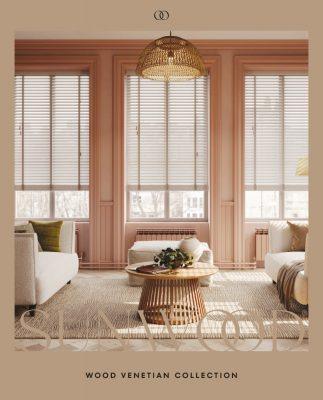 Wood Venetian blinds for stylish window shading and privacy. Perfect for enhancing home decor with n.
