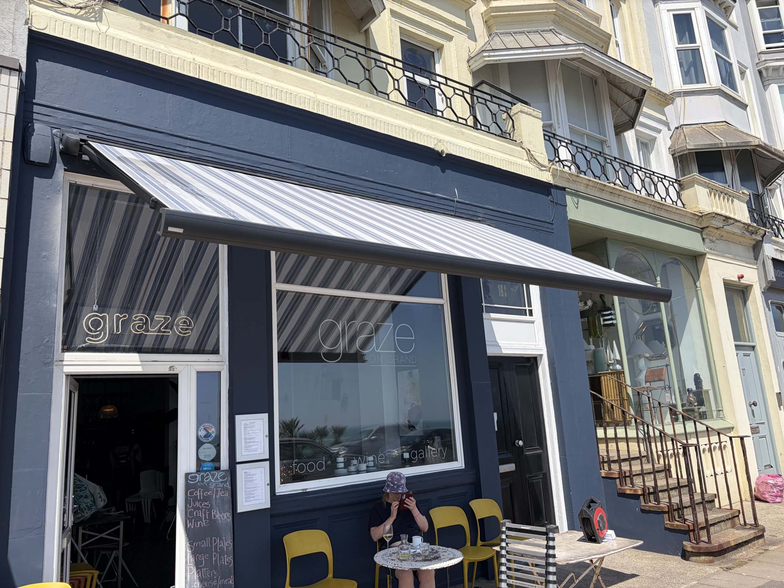 Graze on Grand with newly installed markilux MX-3 awning